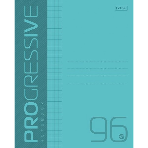 Тетрадь 96 листов А5 клетка пластиковая обложка Progressive Бирюзовая 65г/м2 96Т5В1 Хатбер  088807