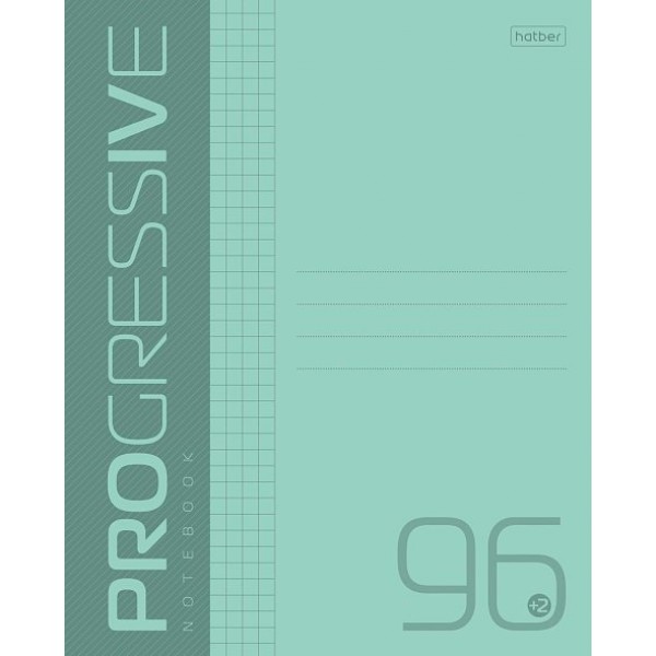 Тетрадь 96 листов А5 линия, пластиковая обложка Progressiv бирюзовый, 65г/м2 96Т5В2 Хатбер  088811