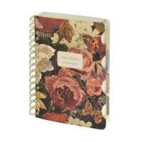 Книжка записная 120 листов А5 линия, в точку, гребень, твердая обложка Art journal Lush Bouquet бежевая бумага, с разделителями 80г/м2 3-567/15 Bruno Visconti 8/48