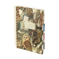 Книжка записная 120 листов А5 клетка, линия, в точку, гребень Art journal Волшебные совы, бежевая бумага, с разделителями, 80г/м2 3-737/04 Bruno Visconti 8/48