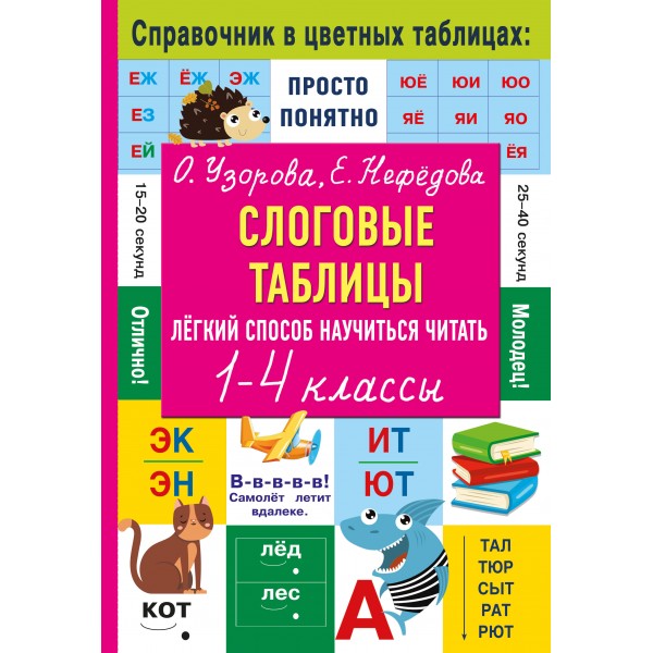 Слоговые таблицы. Легкий способ научиться читать. 1- 4 классы. Справочник. Узорова О.В. АСТ