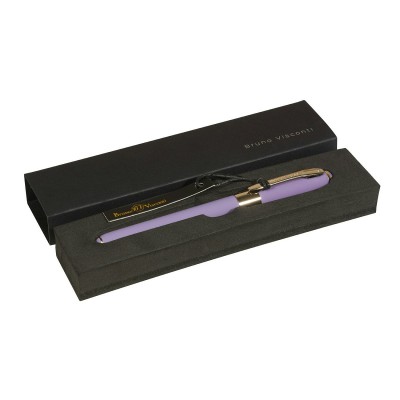Ручка подарочная шариковая Monaco синяя 0,5мм лавандовый корпус софт-тач, черный картонный футляр 20-0125-16/09 Bruno Visconti