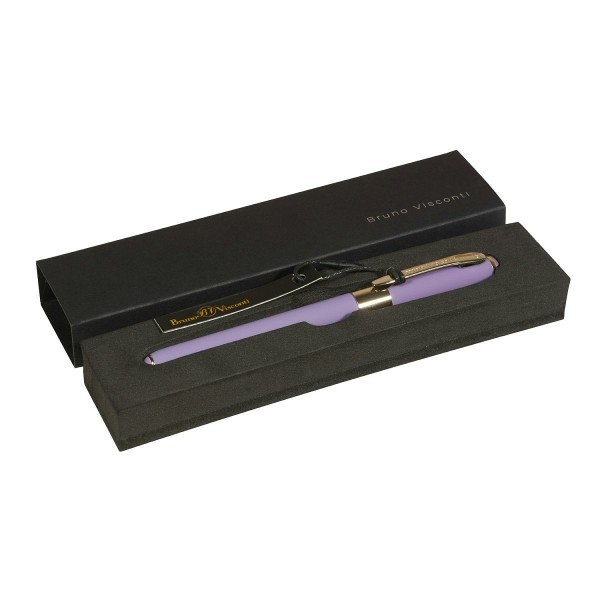 Ручка подарочная шариковая Monaco синяя 0,5мм лавандовый корпус софт-тач, черный картонный футляр 20-0125-16/09 Bruno Visconti