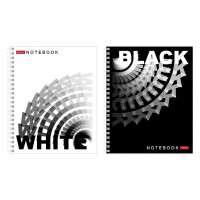 Тетрадь 96 листов А5 клетка, гребень Black and white 60-65г/м2 96Т5В1гр Хатбер 2/48 088840