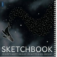Скетчбук 40 листов А4 240х240 гребень Premium Песнь глубины бумага белая и черная, жесткая подложка, 100-200г/м2 40Б4Агр_32000 Хатбер  087277