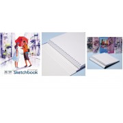 Скетчбук 80 листов А5 165х200 гребень закрытый, твердая обложка Акварельные истории софт-тач, 100г/м2 80Тт5Агрз_22806 Хатбер 3/24 087775