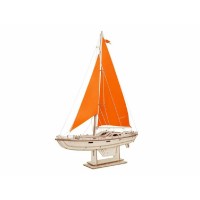 Сборная модель деревянная Парусная яхта Оранжевый бриз 99 деталей  Lemmo