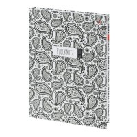 Блокнот 160 листов А4 клетка, твердая обложка Престиж BLACK&WHITE Восточный мотив глянцевая ламинация, 55г/м2 3-160-490/16 Альт