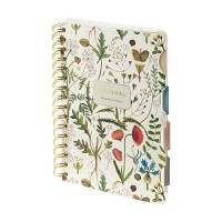 Книжка записная 120 листов А5 клетка, линия, точка, гребень Art journal Луговые травы бежевая бумага, с разделителями, 80г/м2 3-737/01 Bruno Visconti 8/48