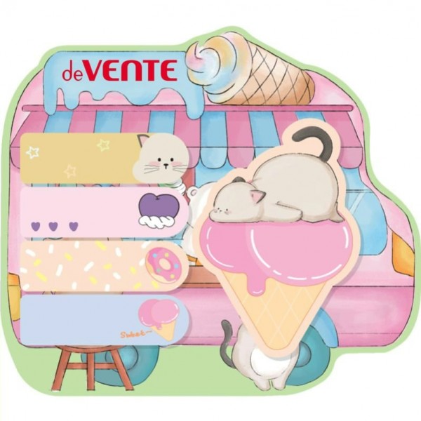 Блок клей Набор Cat&Ice cream 125x110, 50х15, 55х71, 5х20 листов, 80г/м2 2010404 deVente