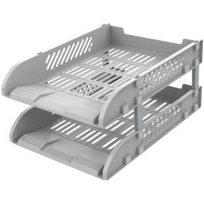 Лоток горизонтальный сборный 2шт 325х241х155мм серый 2053200 Deli  E9212-GREY