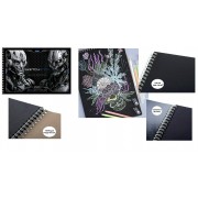 Скетчбук 20 листов А4 210х297 гребень Premium Аватар черная бумага, жесткая подложка, 200г/м2, матовая ламинация, тиснение 20А4лтAгр_30701 Хатбер  084435