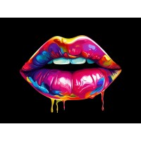 Картина по номерам холст на подрамнике 30х40 Яркие губы 24 цвета Х-7108 Рыжий кот