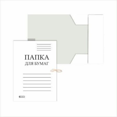 Папка с завязками 320г/м2 мелованная, белая 28032 Lamark  128/56762
