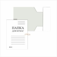 Папка с завязками 400г/м2 мелованная, белая 28040 Lamark  128/56764