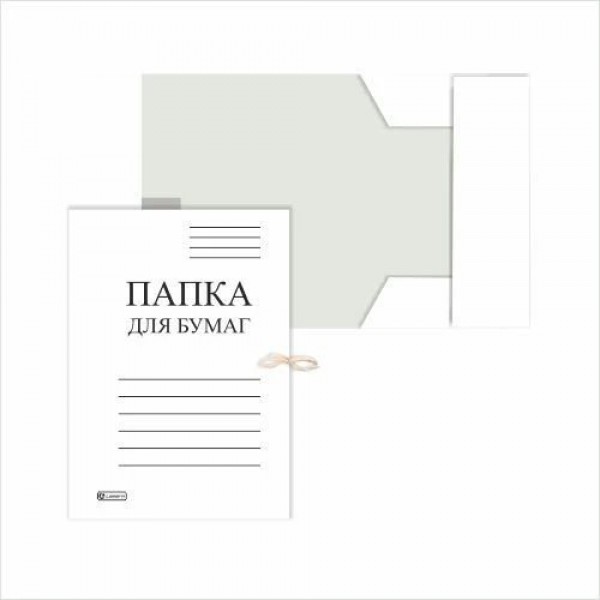 Папка с завязками 400г/м2 мелованная, белая 28040 Lamark  128/56764