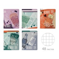 Тетрадь 48 листов А5 165х203 клетка Bubble Tea матовая ламинация софт-тач, 70г/м2 7-48-1328 Bruno Visconti 5/60
