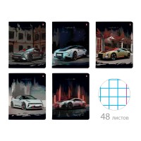 Тетрадь 48 листов А5 165х203 клетка Night Rally гибридный УФ-лак, 60г/м2 7-48-1324 Альт 10/60