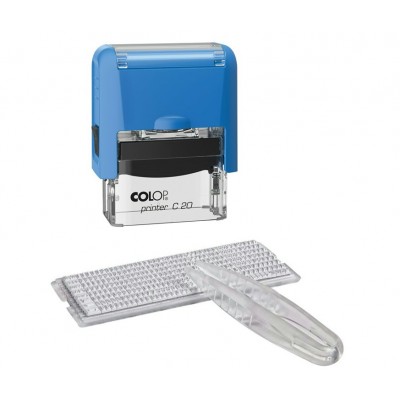 Штамп самонаборный 14х38мм 4-строчный + касса NEW Printer синий С20 SET blue Colop  5999