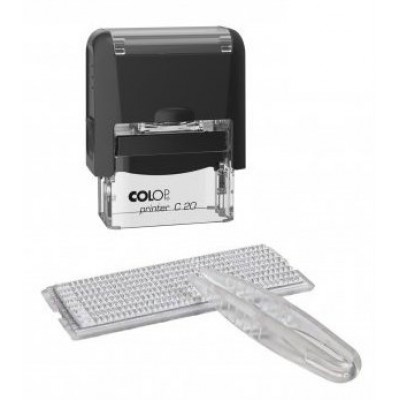 Штамп самонаборный 14х38мм 4-строчный + касса NEW Printer черный С20 SET black Colop  5949