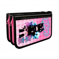 Пенал 2 отделения 19x12см Girl in black откидная планка ПО-05 Пчелка