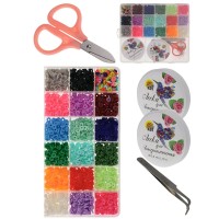Бисер Набор 19х17см 18 цветов, цветной микс + ножницы + 2 лески + пинцет + фурнитура, пластиковая упаковка БИС-8399 Рыжий кот