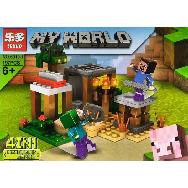NoName Игрушка   Конструктор. Фигурки из кубиков. My world. Поселение 1/197 деталей KNS1656 Китай