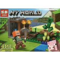 NoName Игрушка   Конструктор. Фигурки из кубиков. My world. Поселение 2/180  деталей KNS1656 Китай