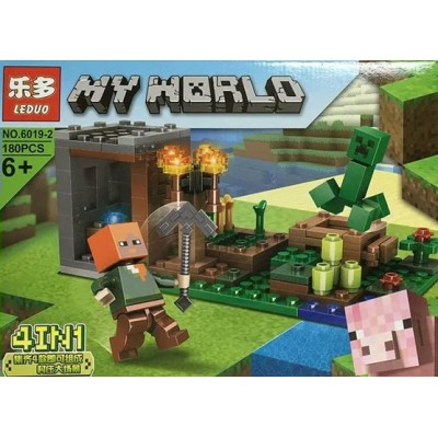 NoName Игрушка   Конструктор. Фигурки из кубиков. My world. Поселение 2/180  деталей KNS1656 Китай