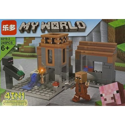 NoName Игрушка   Конструктор. Фигурки из кубиков. My world. Поселение 3/245  деталей KNS1656 Китай