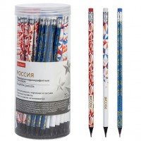 Карандаш чернографитный HB Россия круглый, заточенный, с ластиком, в пластиковой тубе BL_088408 Хатбер 72/288 088408 Карандаш чернографитный HB Россия круглый, заточенный, с ластиком, в пластиковой тубе BL_088408 Хатбер 72/288 088408