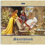 Скетчбук 32 листа А4 290х290 спираль Premium Возвращение рыцаря пошаговые эскизы, 160г/м2 32Т3лАпс_31558 Хатбер 2/22 087458