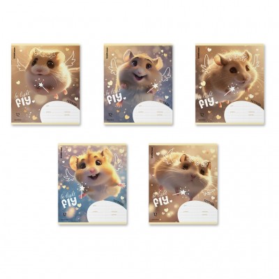 Тетрадь 12 листов А5+ 170х203 линия be lignt Fly Mix-pack 60г/м2 63249 ErichKrause 10/280