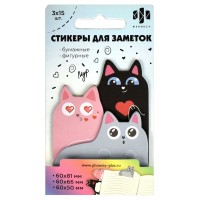 Блок клей Коты 6х8,1см, 6х6,6см, 6х5см 45шт 80г/м2 65207 Феникс 25/100