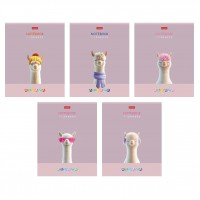 Тетрадь 48 листов А5 клетка ALPACA ламинация софт-тач, ассорти, 60-65г/м2 48Т5лВ1 Хатбер 5/60 090126