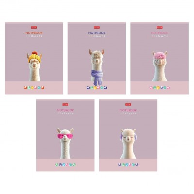 Тетрадь 48 листов А5 клетка ALPACA ламинация софт-тач, ассорти, 60-65г/м2 48Т5лВ1 Хатбер 5/60 090126