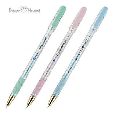 Ручка шариковая CrystalWrite Zefir синяя 0,38мм, корпус ассорти 20-0404/41 Bruno Visconti 50/1200