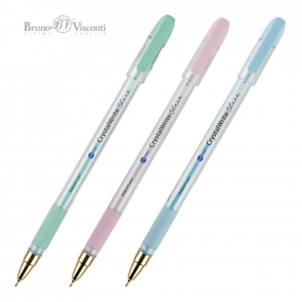 Ручка шариковая CrystalWrite Zefir синяя 0,38мм, корпус ассорти 20-0404/41 Bruno Visconti 50/1200
