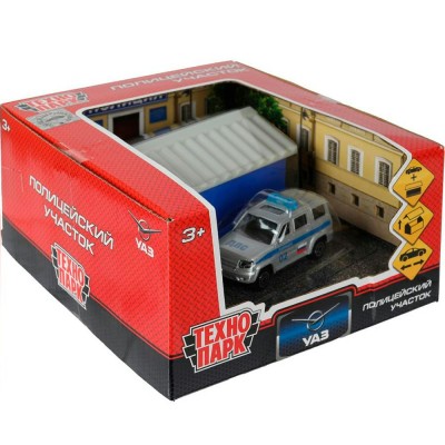 Технопарк Игрушка   Набор. Полицейский участок + UAZ Патриот/7,5 см металл SB-17-64-P(WB) Китай