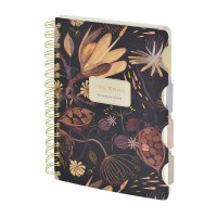 Книжка записная 120 листов А5 клетка, линия, в точку, гребень Art journal Ночные цветы бежевая бумага, с разделителями, 80г/м2 3-737/02 Bruno Visconti 8/48