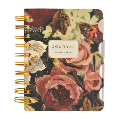 Книжка записная 120 листов А6 линия, в точку, гребень Art journal Lush Bouquet бежевая бумага, с разделителями, 80г/м2 3-568/15 Bruno Visconti 16/96