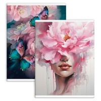 Тетрадь 80 листов А4 клетка, перевертыш Нежный цветок,сплошной УФ-лак, 65г/м2 69614 Феникс 5/30