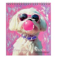 Скетчбук 30 листов А5 168х195 гребень Бабл-пес жесткая подложка, тиснение фольгой, 160г/м2 70485 Феникс 5/25 Скетчбук 30 листов А5 168х195 гребень Бабл-пес жесткая подложка, тиснение фольгой, 160г/м2 70485 Феникс 5/25