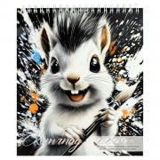 Скетчбук 30 листов А5 168х195 гребень Ежик-художник жесткая подложка, тиснение фольгой, 160г/м2 70487 Феникс 5/25