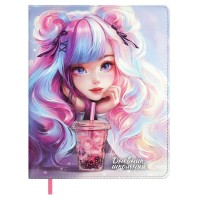 Дневник универсальный 48 листов А5+ 170х215 твердая обложка, поролон, кожзам наппа Девочка с бабл-ти аппликация ПВХ, 80г/м2 68670 Феникс 15/30 Дневник универсальный 48 листов А5+ 170х215 твердая обложка, поролон, кожзам наппа Девочка с бабл-ти аппликация ПВХ, 80г/м2 68670 Феникс 15/30