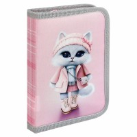 Пенал 1 отделение 13,3х20х3,5см Кошечка в пальто 68891 Феникс 24/48