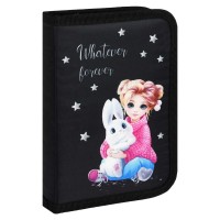 Пенал 1 отделение 13,3х20х3,5см Девочка и зайка 68893 Феникс 24/48