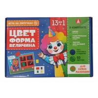 МалышК Игра 97 РазвРечи Цвет. Форма. Величина 13 в 1. На липучках С-162 ---