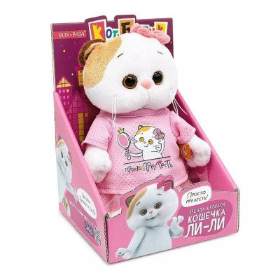 Budi Basa Игрушка   Кошечка Ли - Ли в в футболке с принтом. Просто прелесть/мягкая, 18 см LKm18-003 Россия