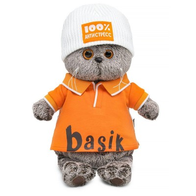 Budi Basa Игрушка   Кот Басик Baby в поло и шапке 100% антистресс/мягкая, 22 см Ks22-286 Россия